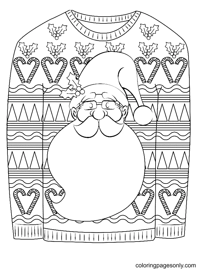 Weihnachtspullover Ausmalbilder 34