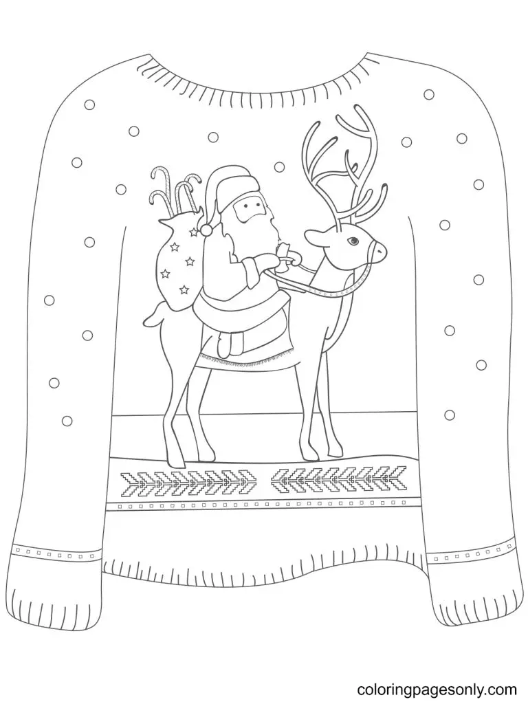 Weihnachtspullover Ausmalbilder 36