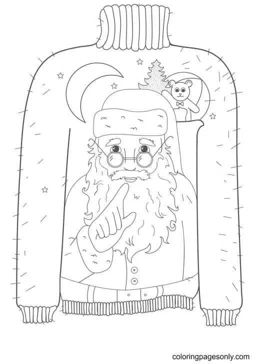 Weihnachtspullover Ausmalbilder 37