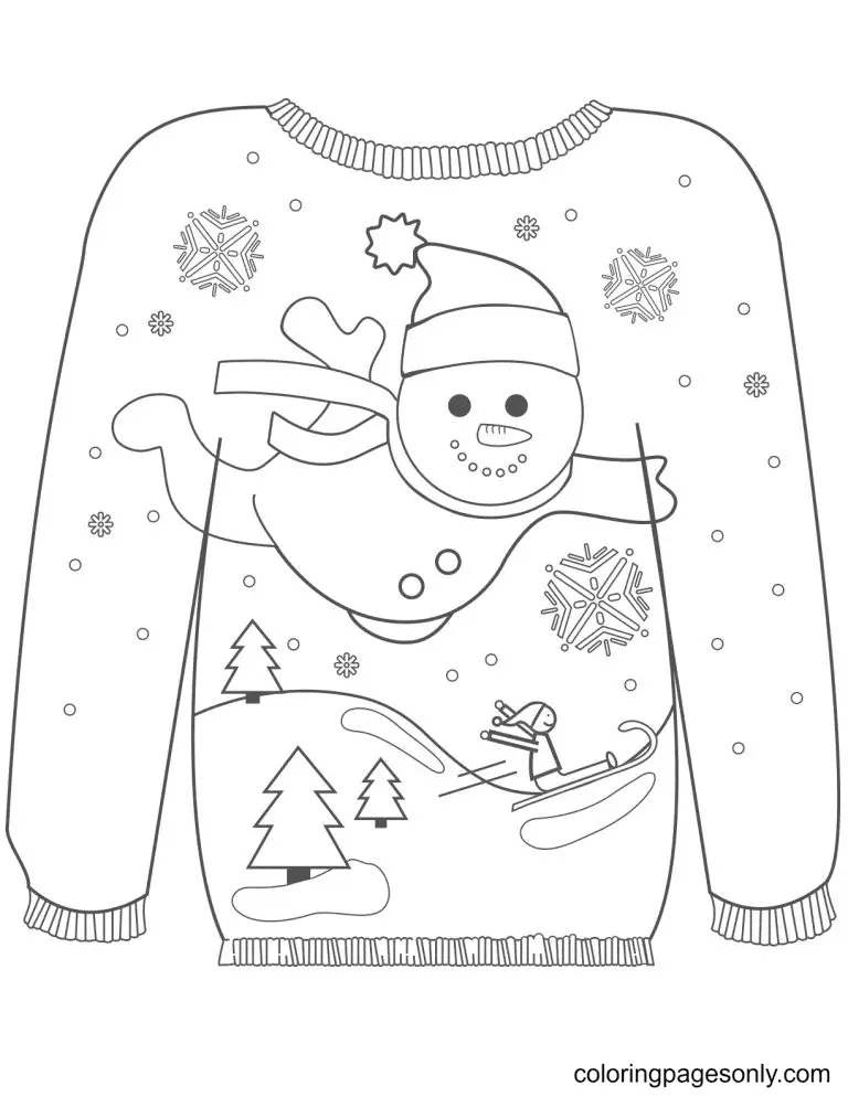 Weihnachtspullover Ausmalbilder 38
