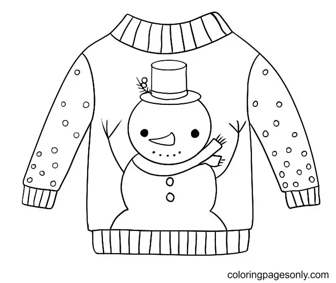 Weihnachtspullover Ausmalbilder 8