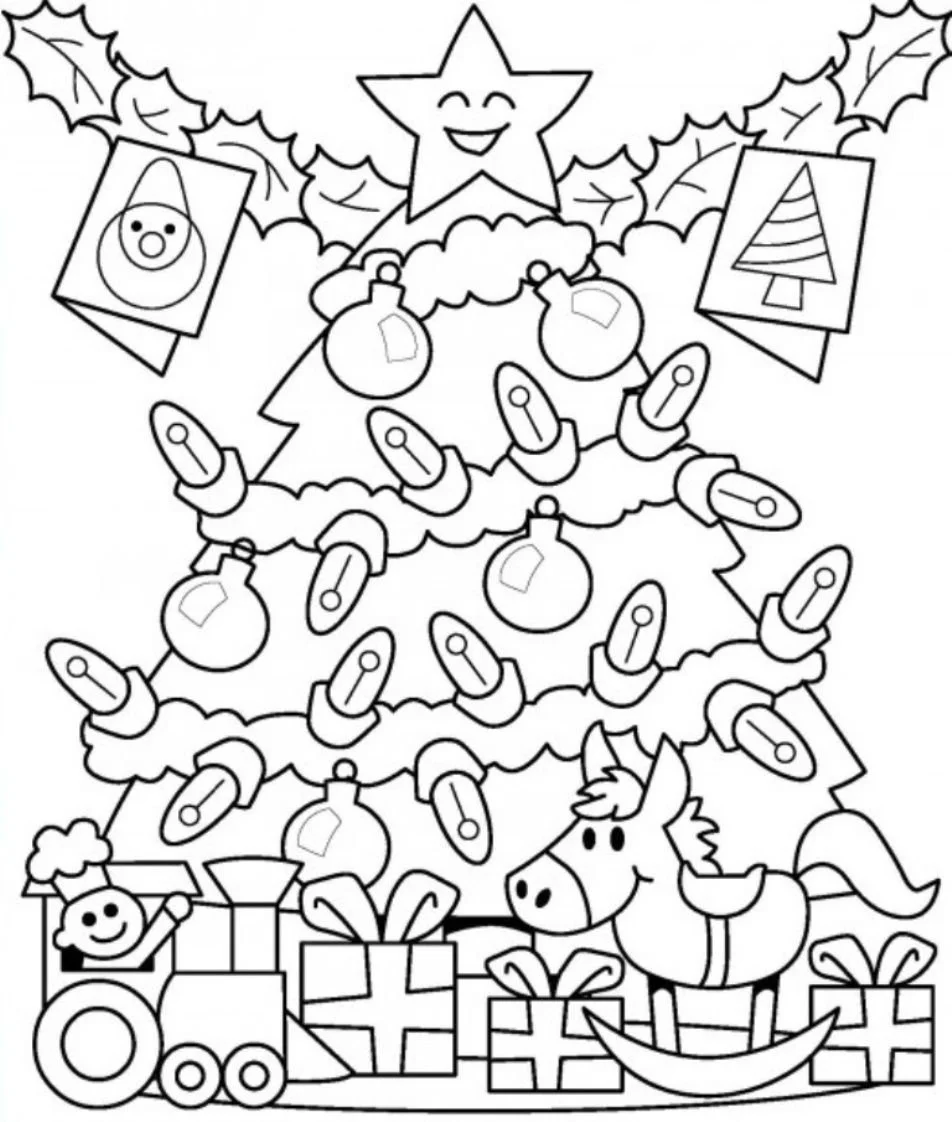 Christmas Tree With Presents Coloring Pages 16