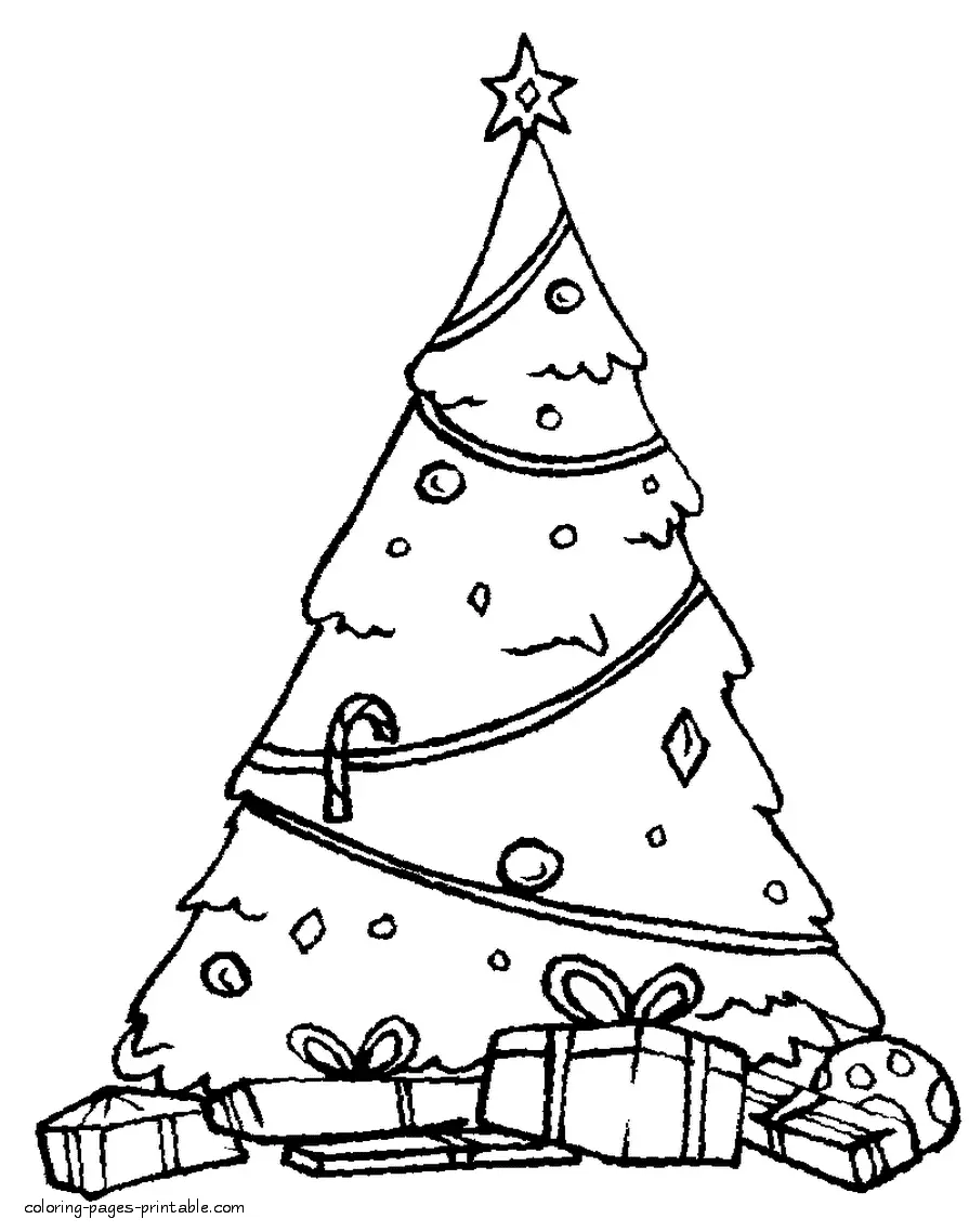 Christmas Tree With Presents Coloring Pages 20