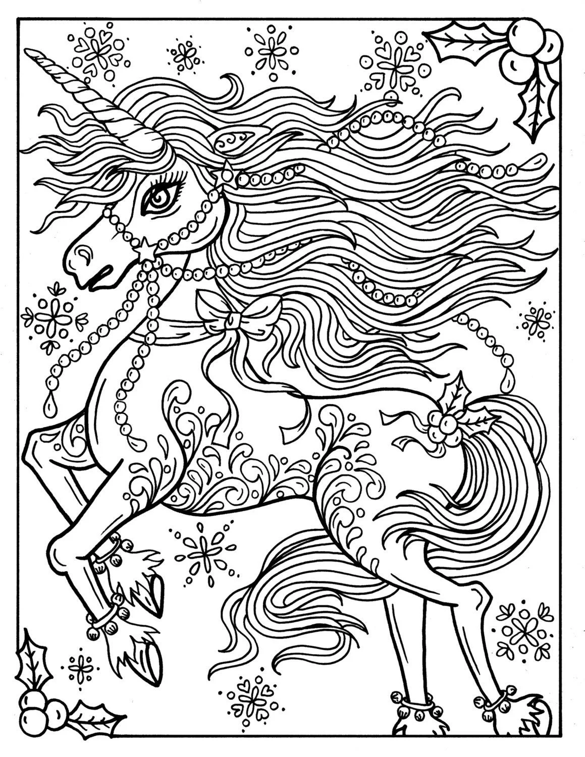 Weihnachts-Einhorn Ausmalbilder 10