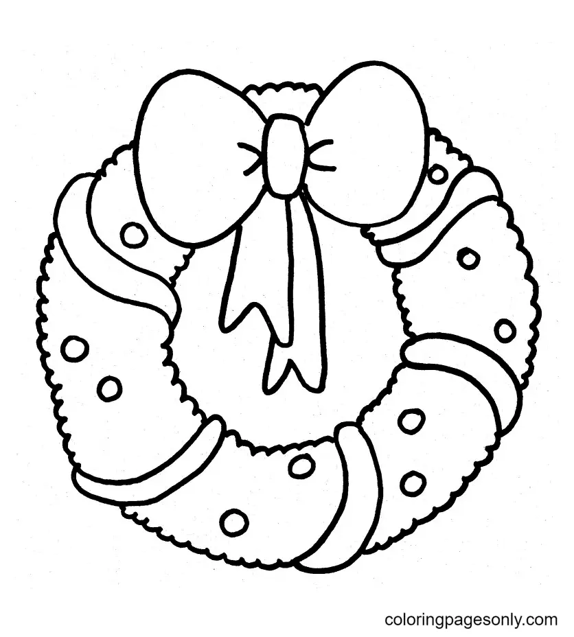 Christmas Wreath Coloring Pages 1