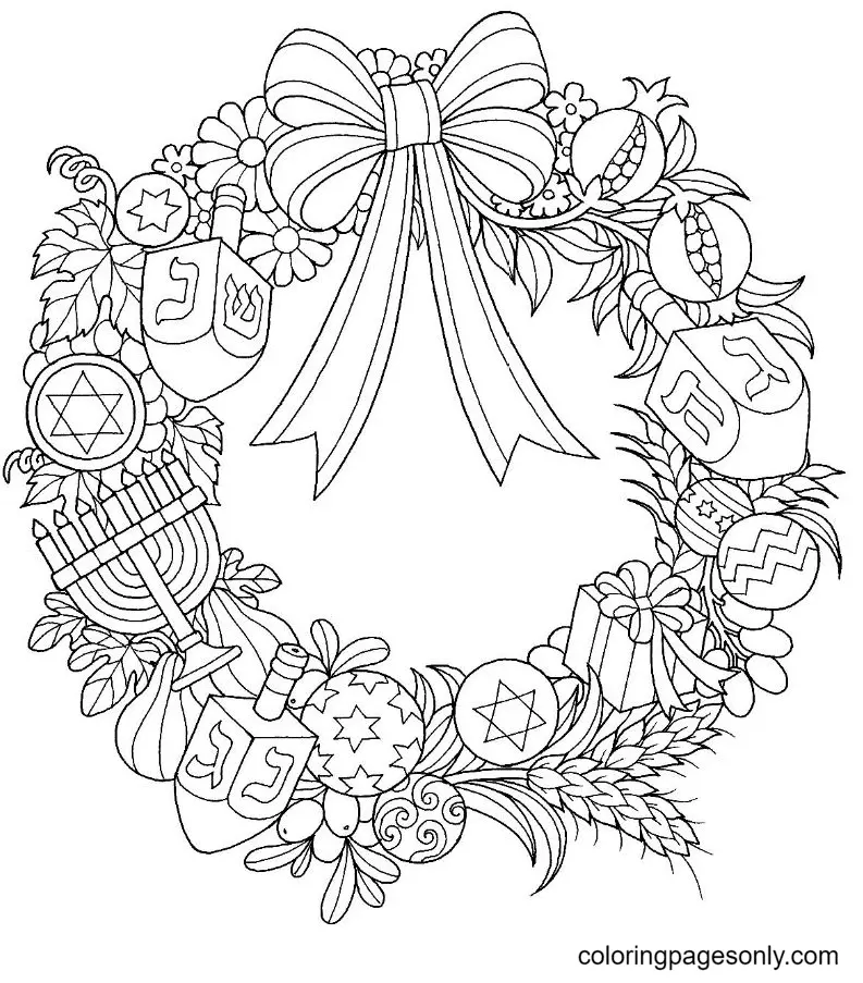 Christmas Wreath Coloring Pages 13