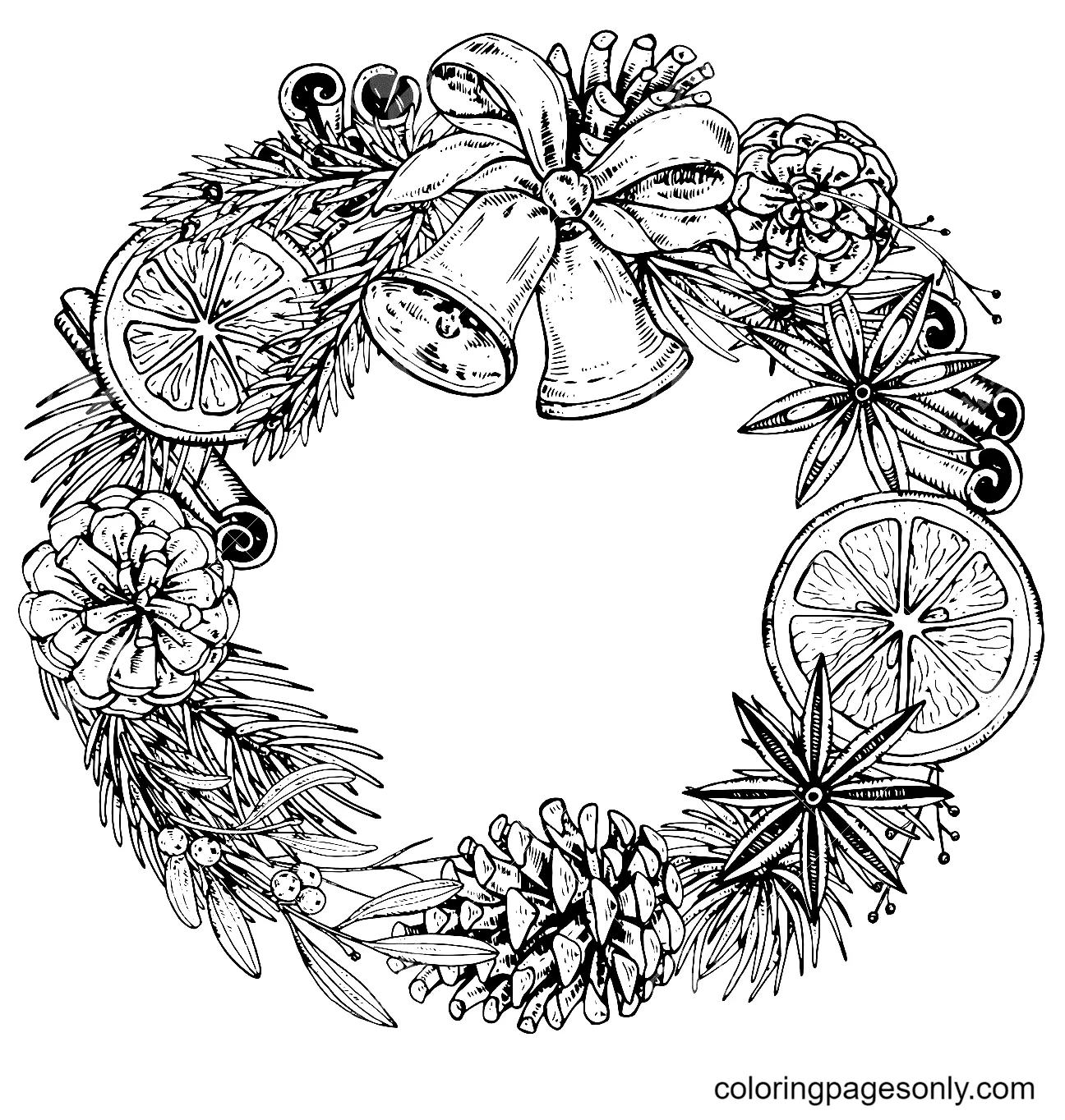 Christmas Wreath Coloring Pages 17