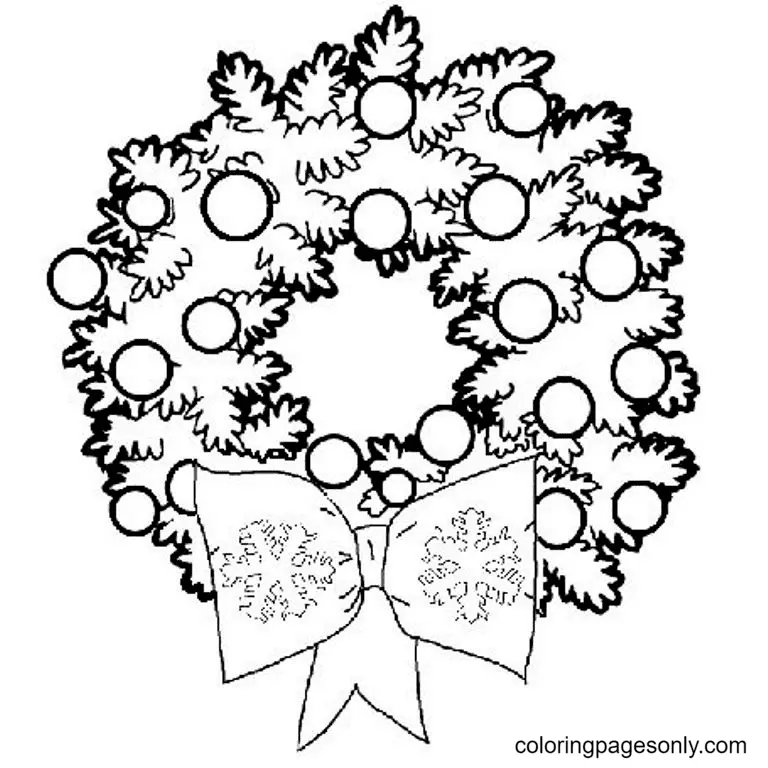 Christmas Wreath Coloring Pages 18