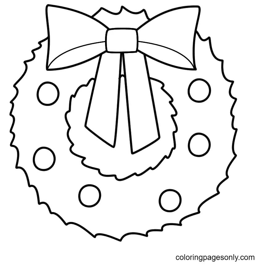 Christmas Wreath Coloring Pages 2