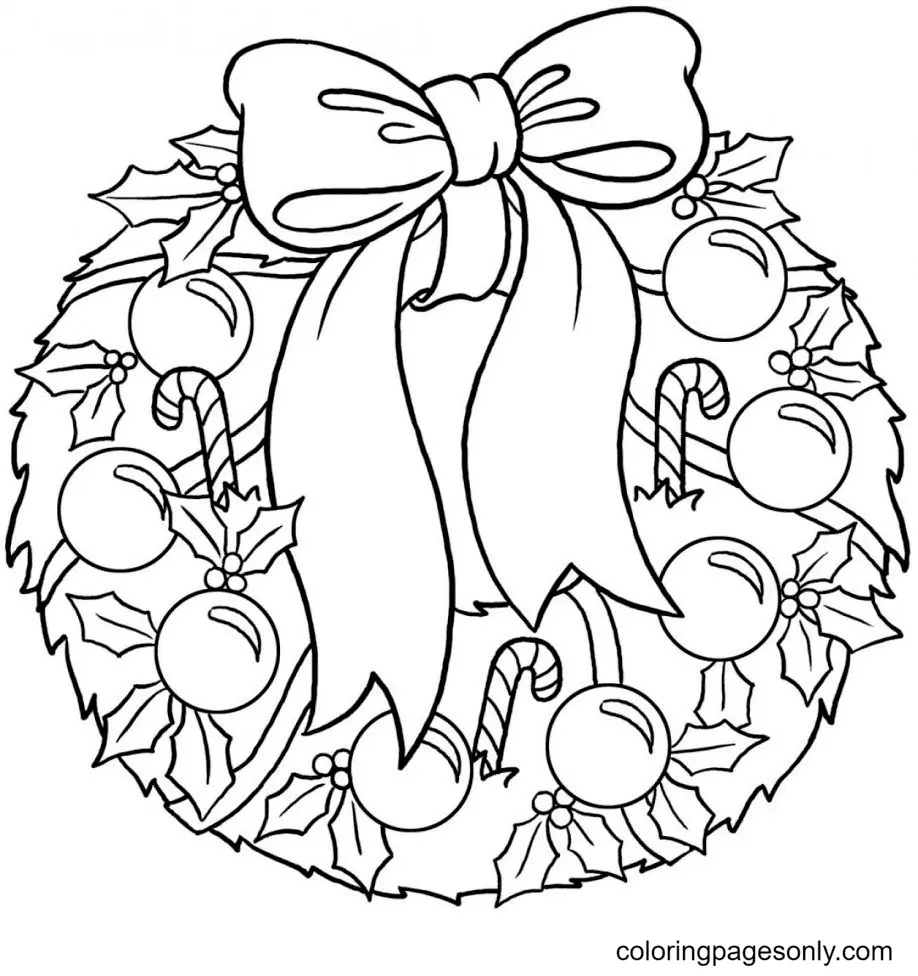 Christmas Wreath Coloring Pages 23