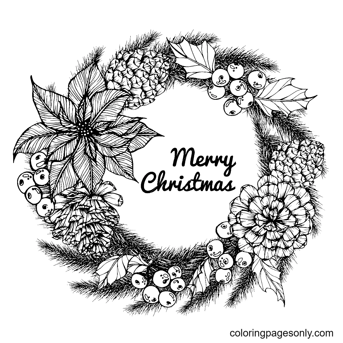 Christmas Wreath Coloring Pages 25