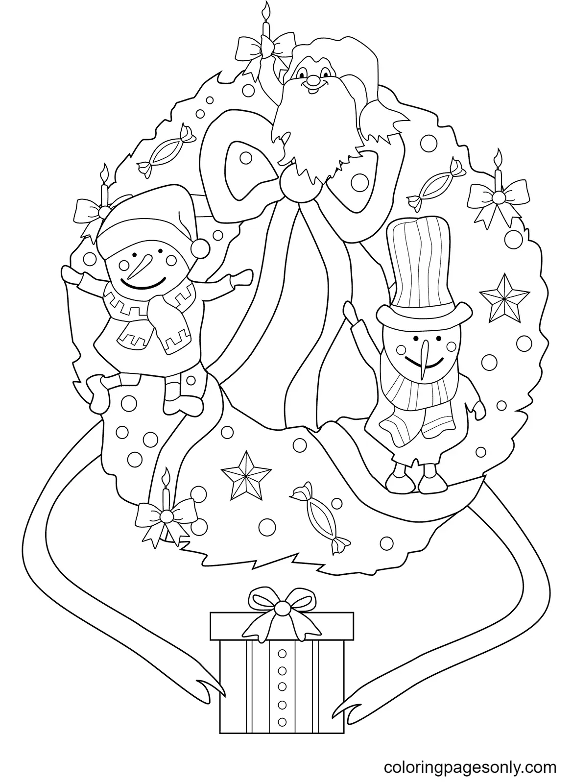 Christmas Wreath Coloring Pages 27