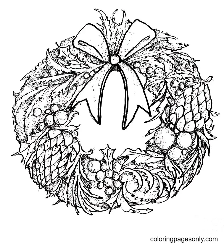Christmas Wreath Coloring Pages 32