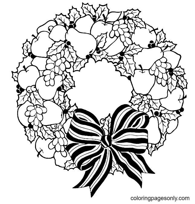 Christmas Wreath Coloring Pages 34