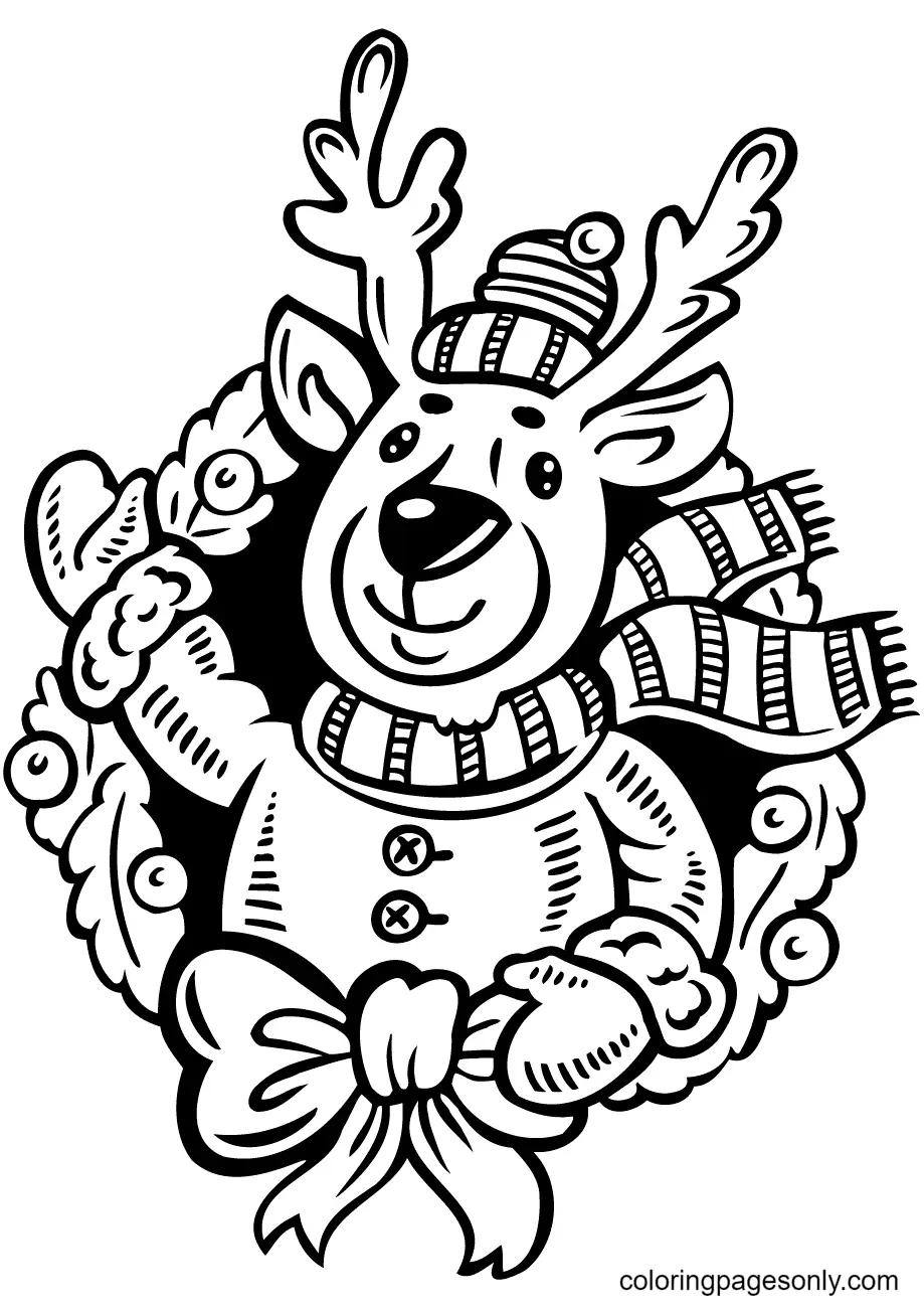 Christmas Wreath Coloring Pages 39