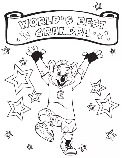 Chuck E Cheese Coloring Page 1