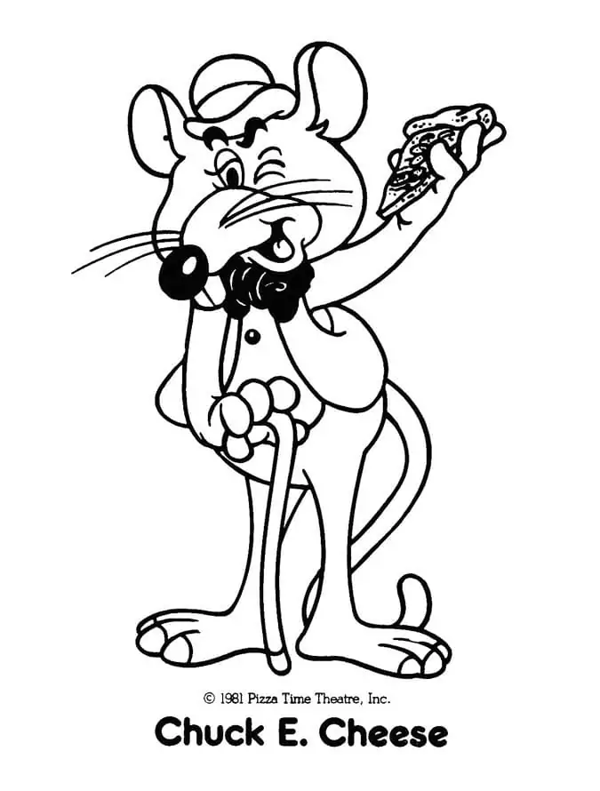 Chuck E Cheese Coloring Page 6
