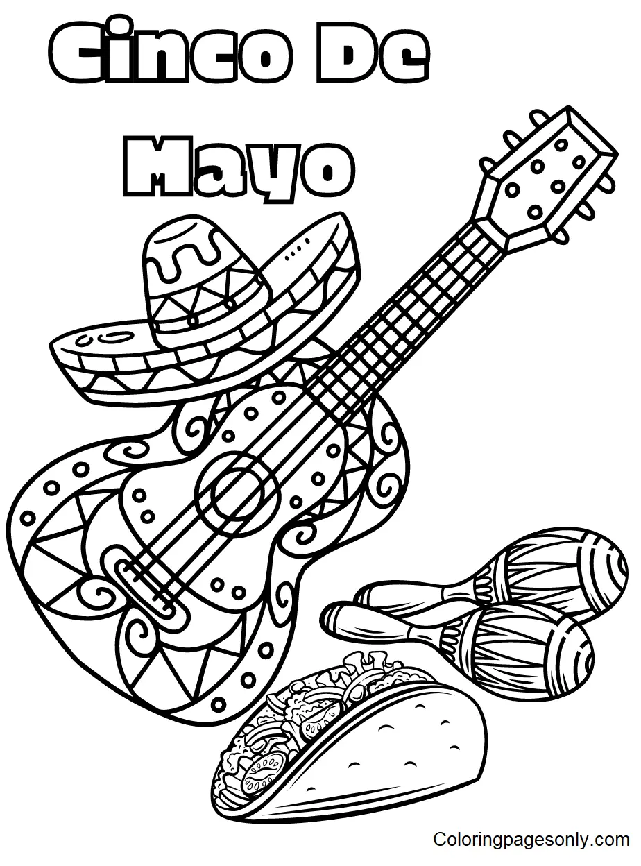 Cinco De Mayo Para Colorear