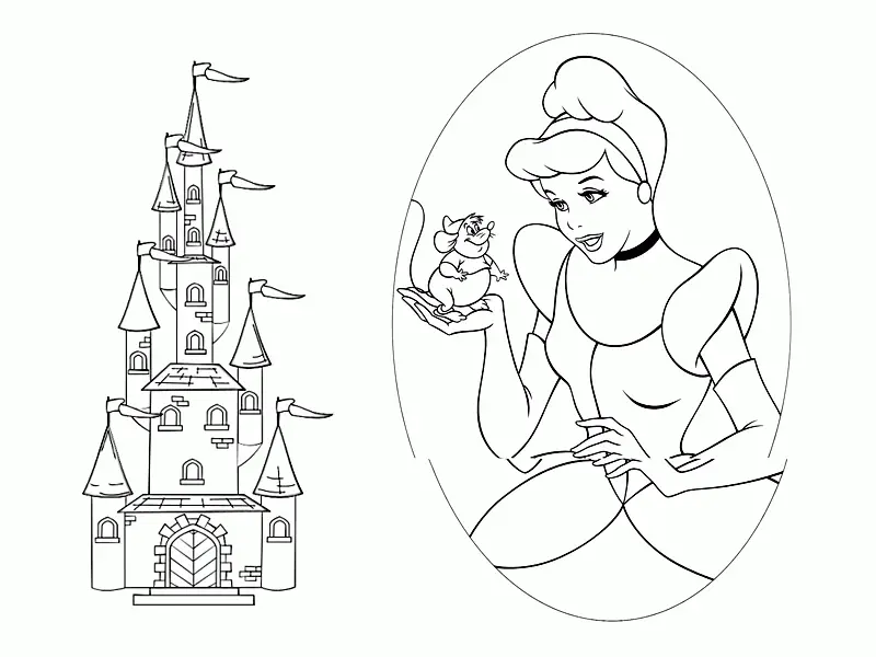 Cinderella Castle Coloring Pages 1