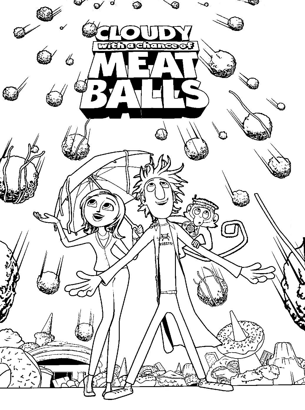 Cloudy with a Chance of Meatballs Coloring Pages 1