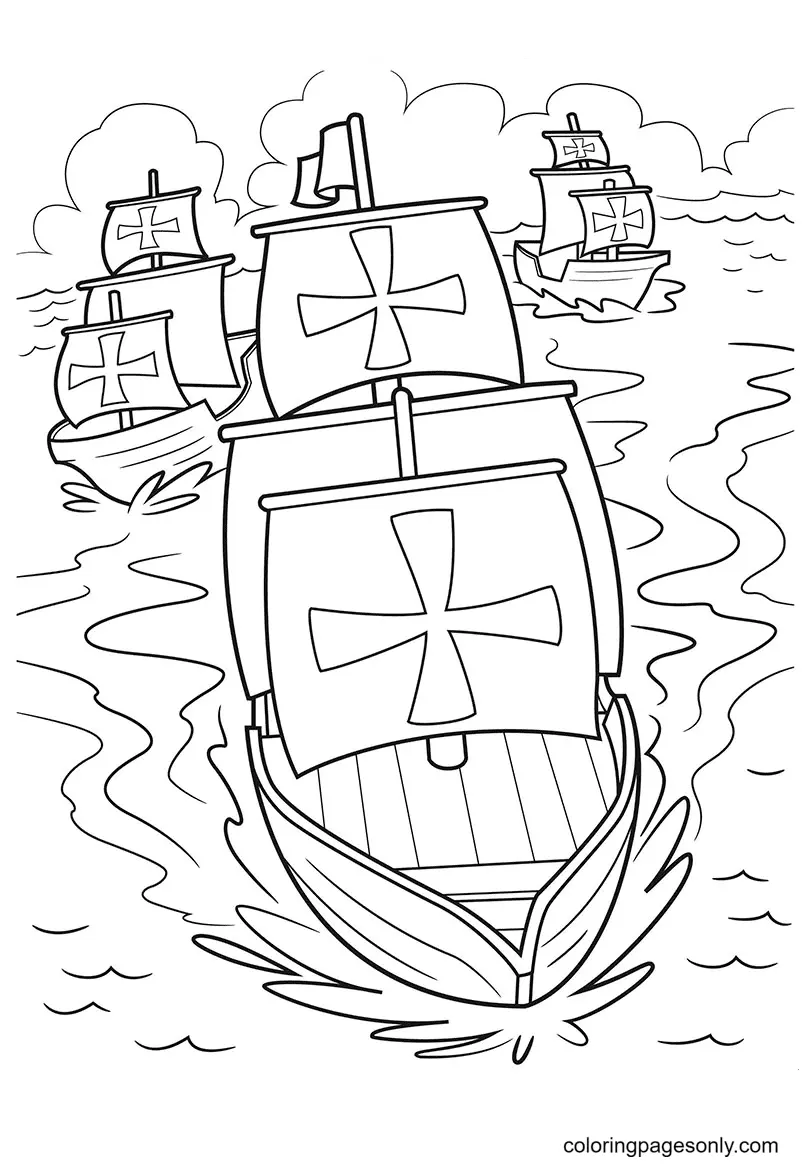 Columbus Day Coloring Pages 3