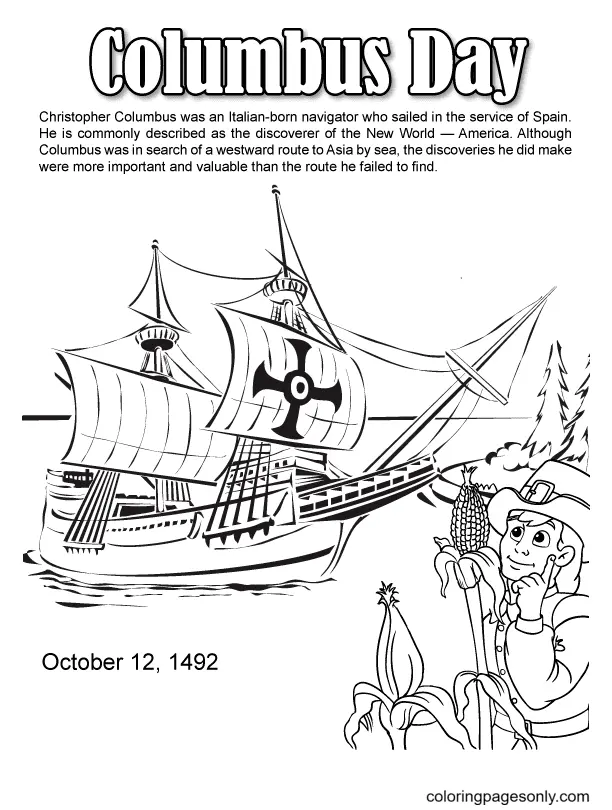 Columbus Day Coloring Pages 8