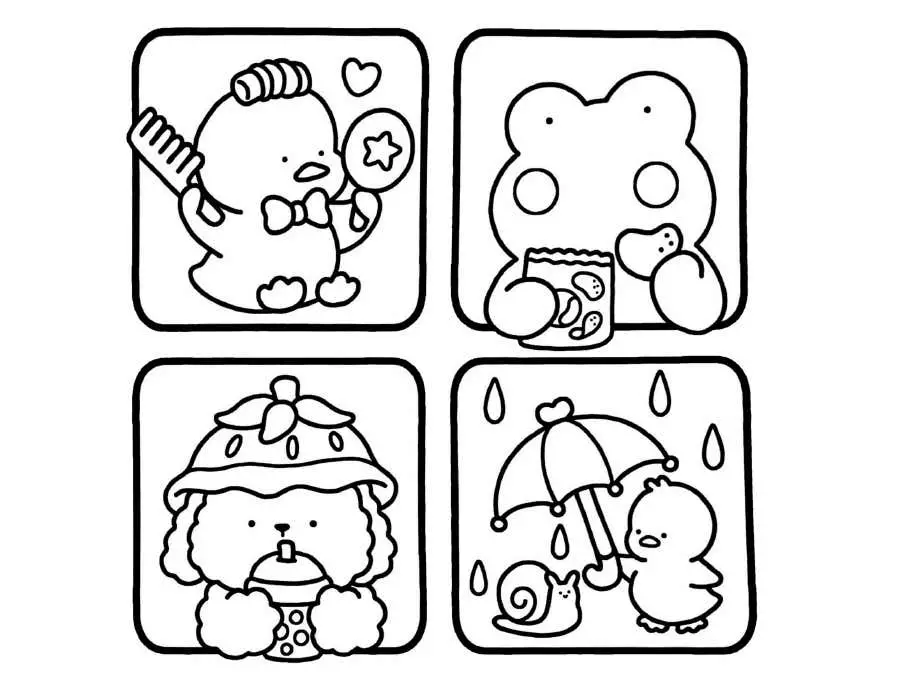 Pginas para colorear de Comfy Days 1