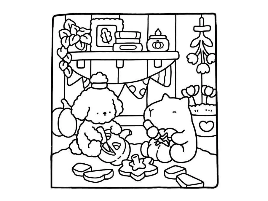 Pginas para colorear de Comfy Days 27
