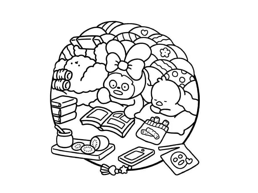 Pginas para colorear de Comfy Days 36