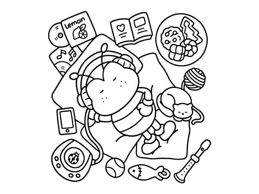 Pginas para colorear de Comfy Days 6
