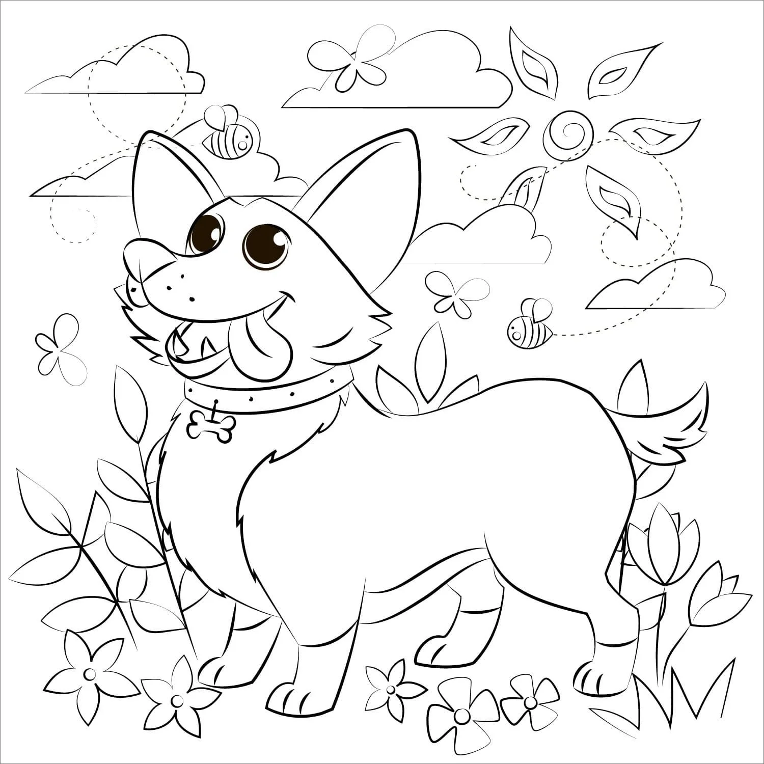 Corgi Coloring Pages 46
