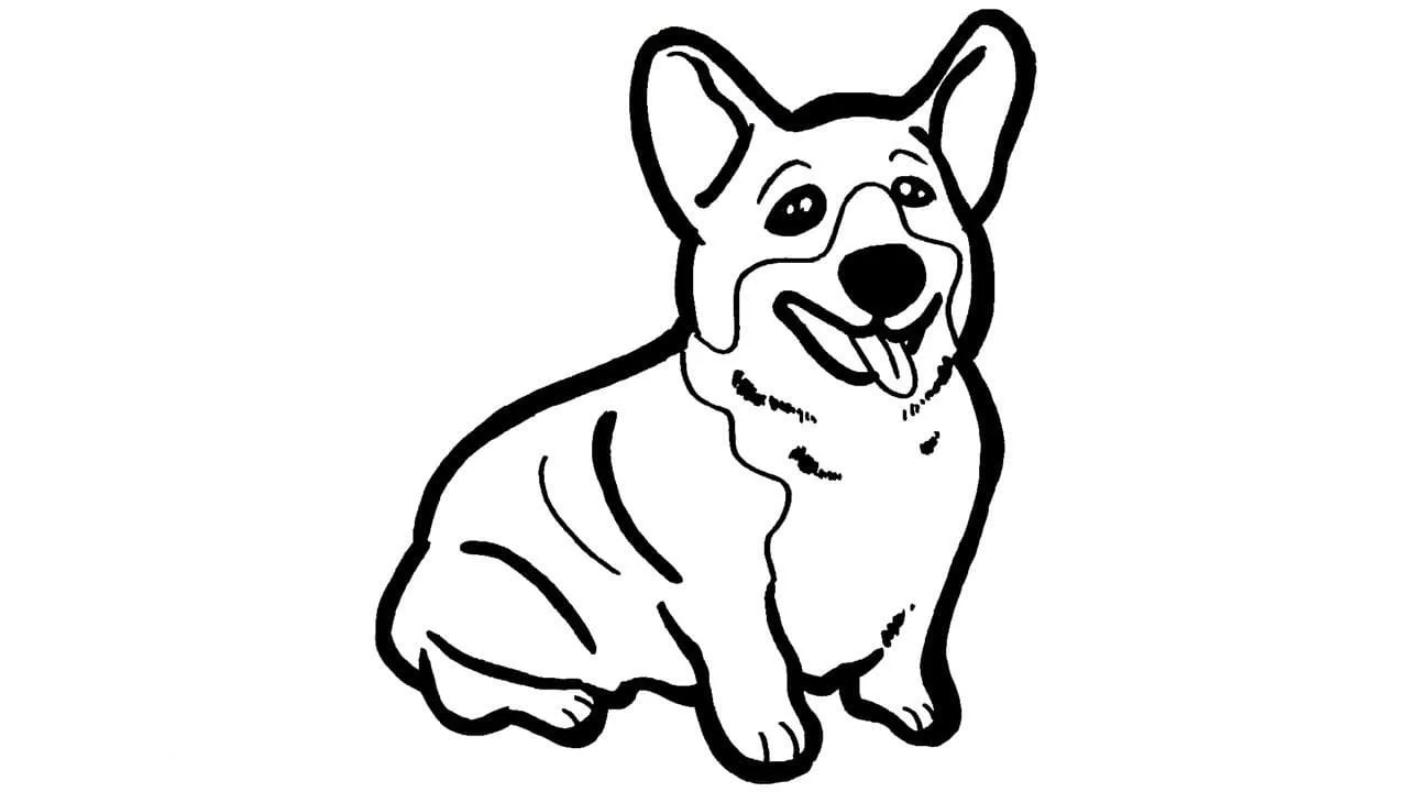 Corgi Coloring Pages 7