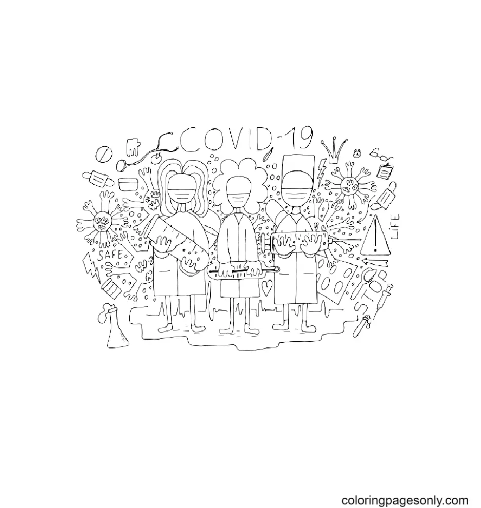 Coronavirus Covid 19 Para Colorear 48
