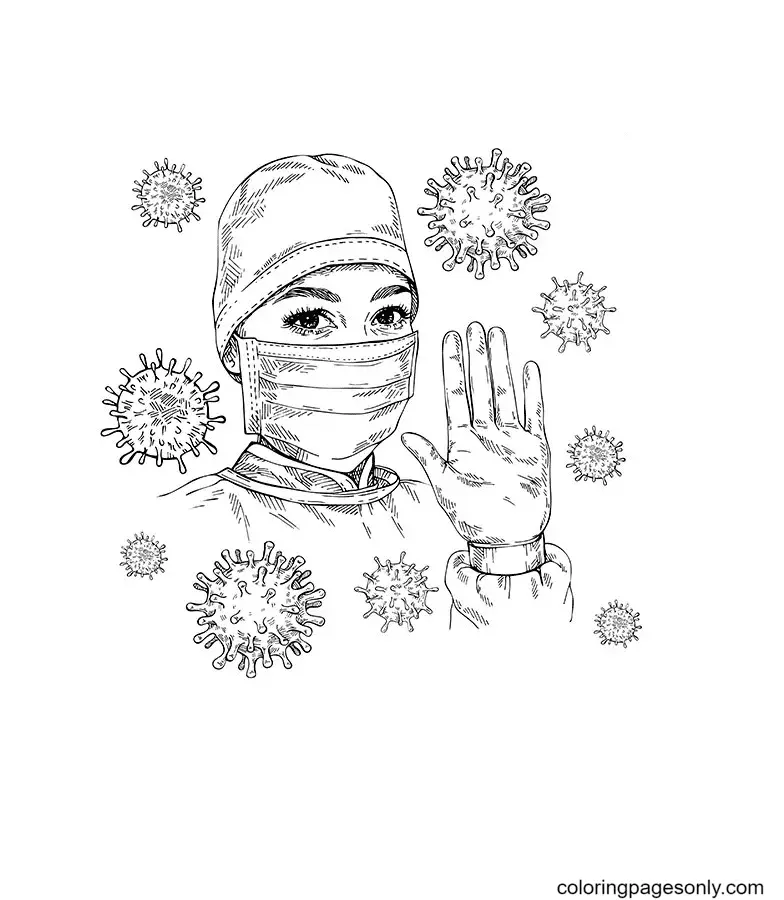Coronavirus Covid 19 Para Colorear 5