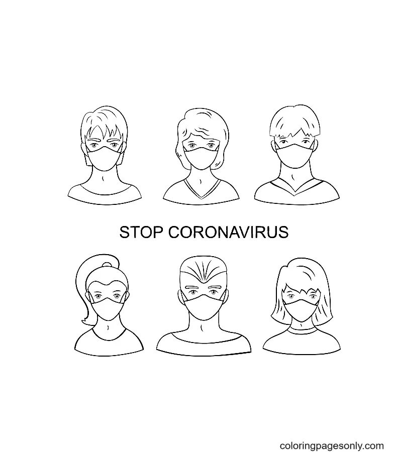 Desenhos de Coronavirus Covid 19 Para Colorir