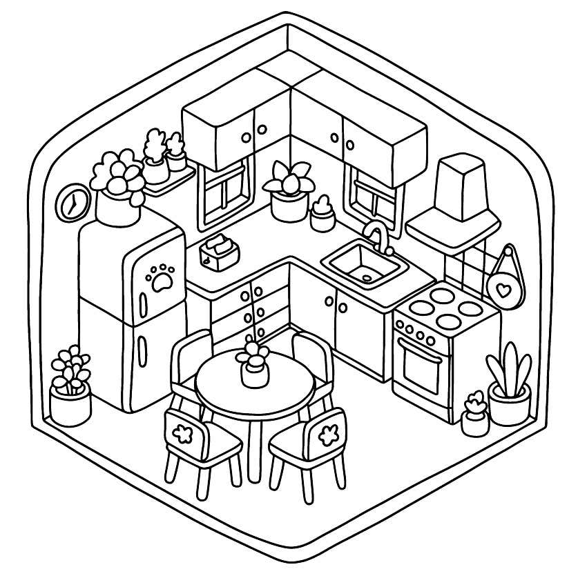 Cozy Retreats Coloring Pages 1