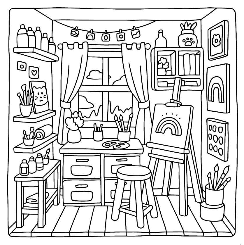 Cozy Retreats Coloring Pages 17