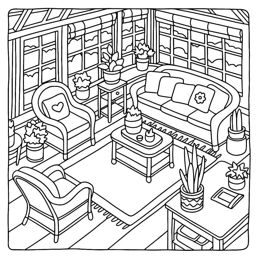 Cozy Retreats Coloring Pages 33
