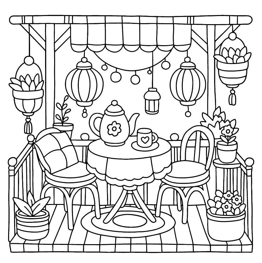 Cozy Retreats Coloring Pages 34