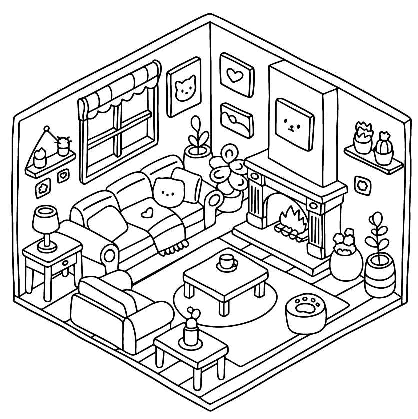 Cozy Retreats Coloring Pages 7