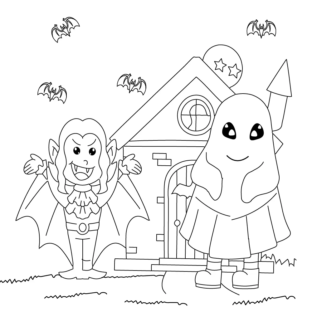 Kawaii assustador Para Colorir 1