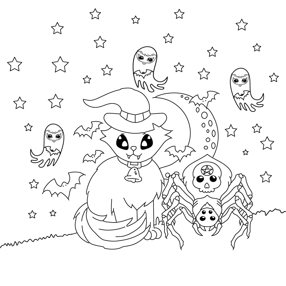 Kawaii assustador Para Colorir 11