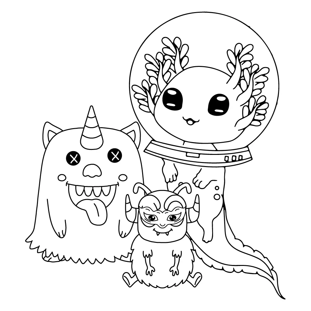Kawaii assustador Para Colorir 12