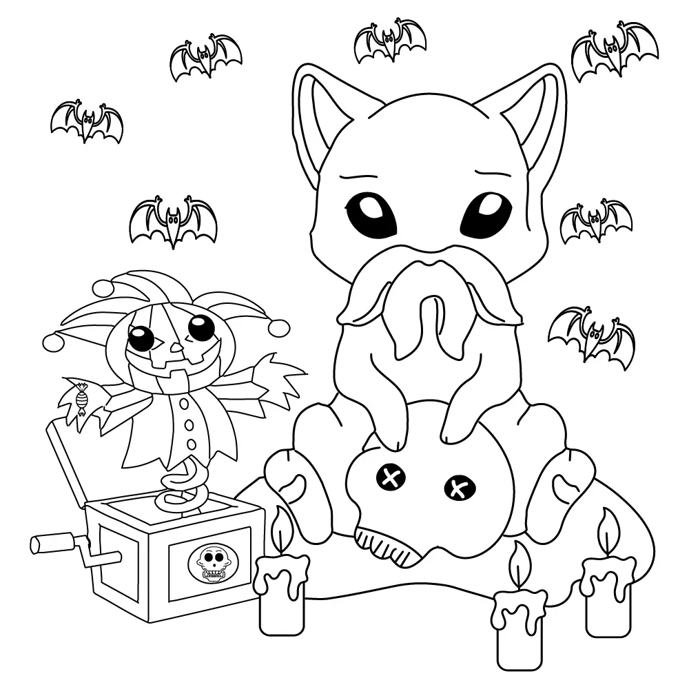 Kawaii assustador Para Colorir 13