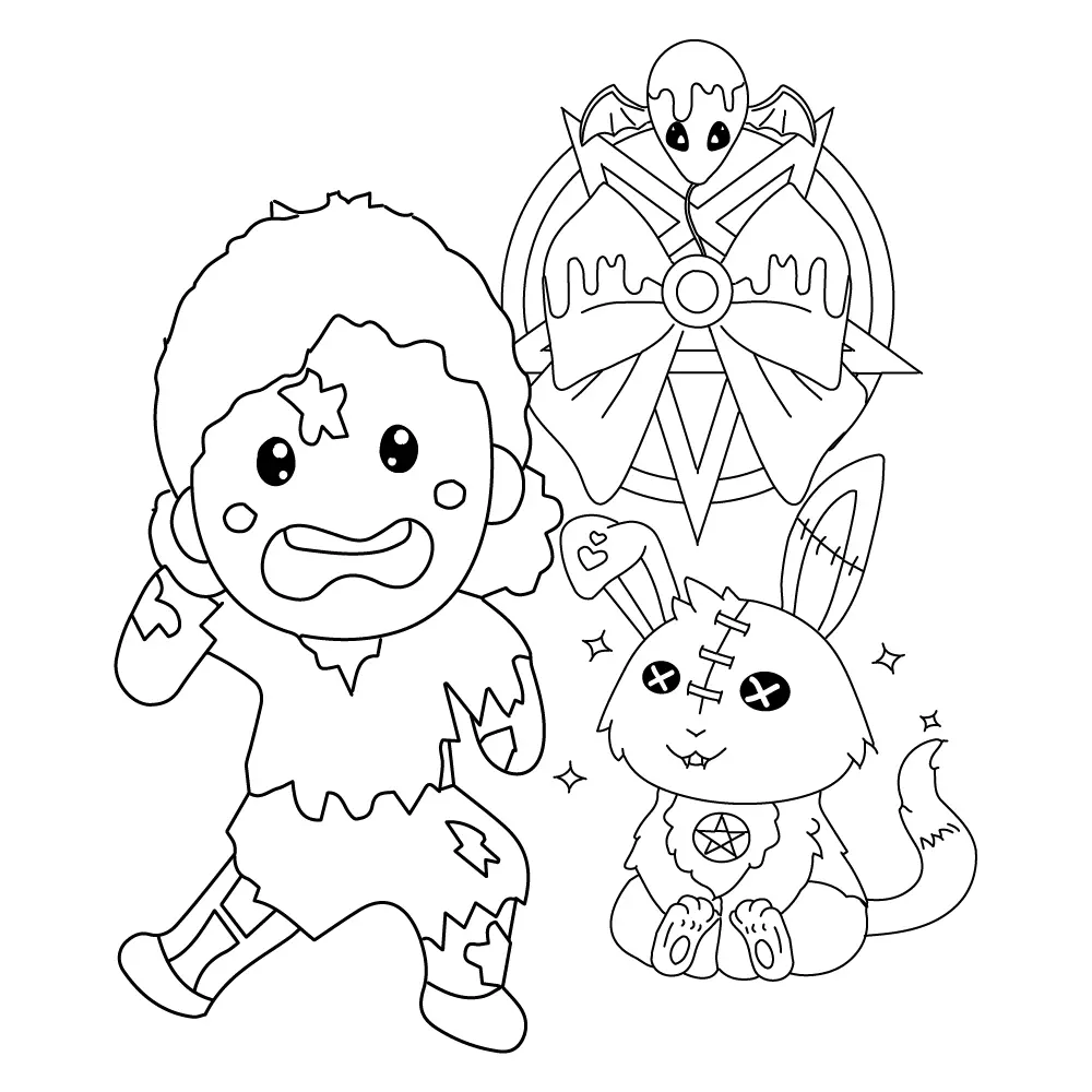 Kawaii assustador Para Colorir