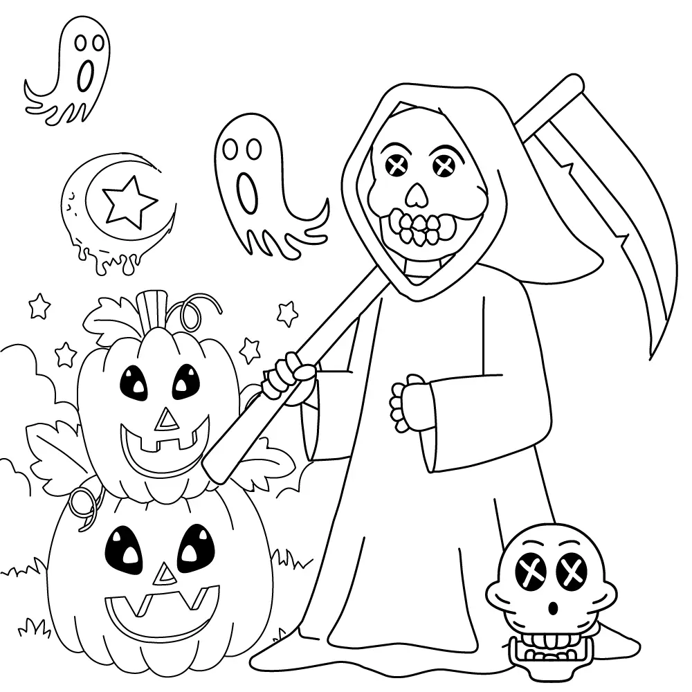 Kawaii assustador Para Colorir 2