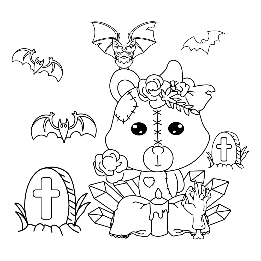 Kawaii assustador Para Colorir 3