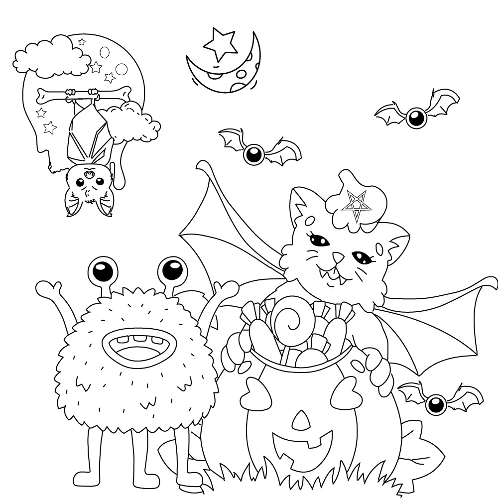 Kawaii assustador Para Colorir 4