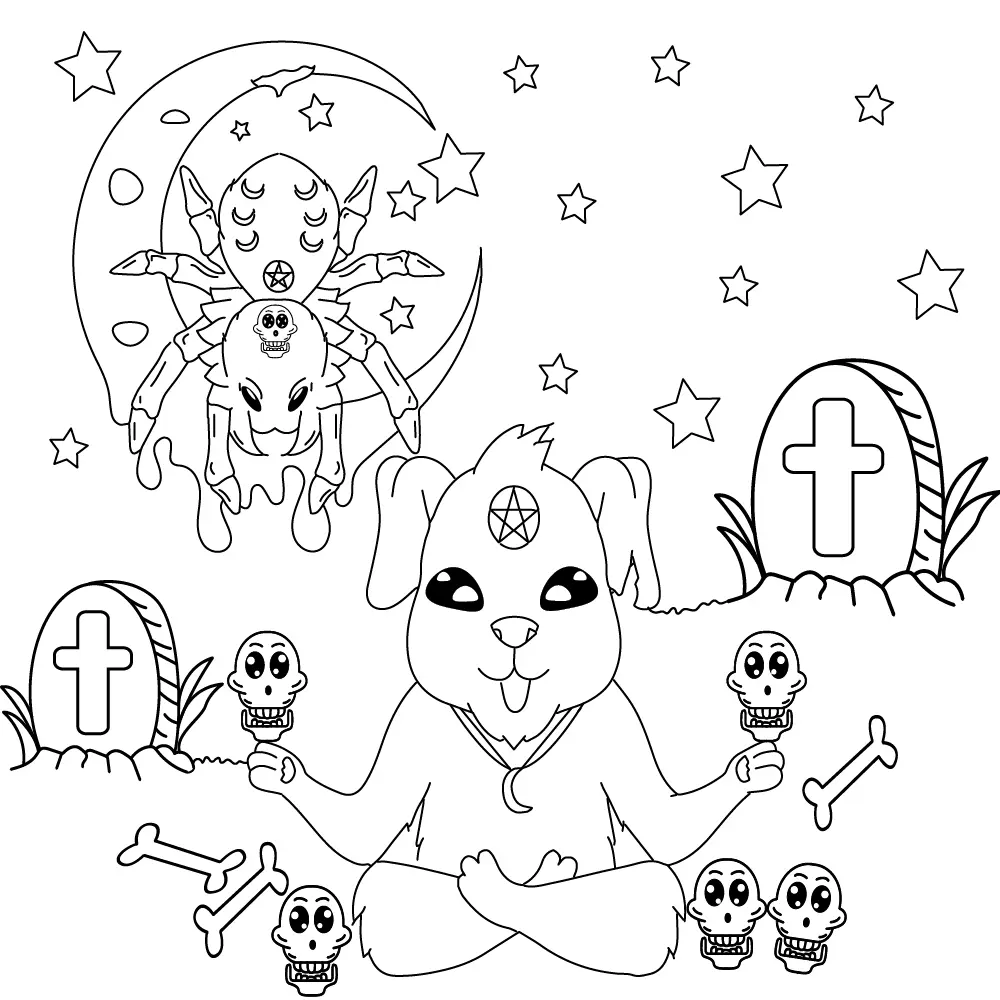 Kawaii assustador Para Colorir 5