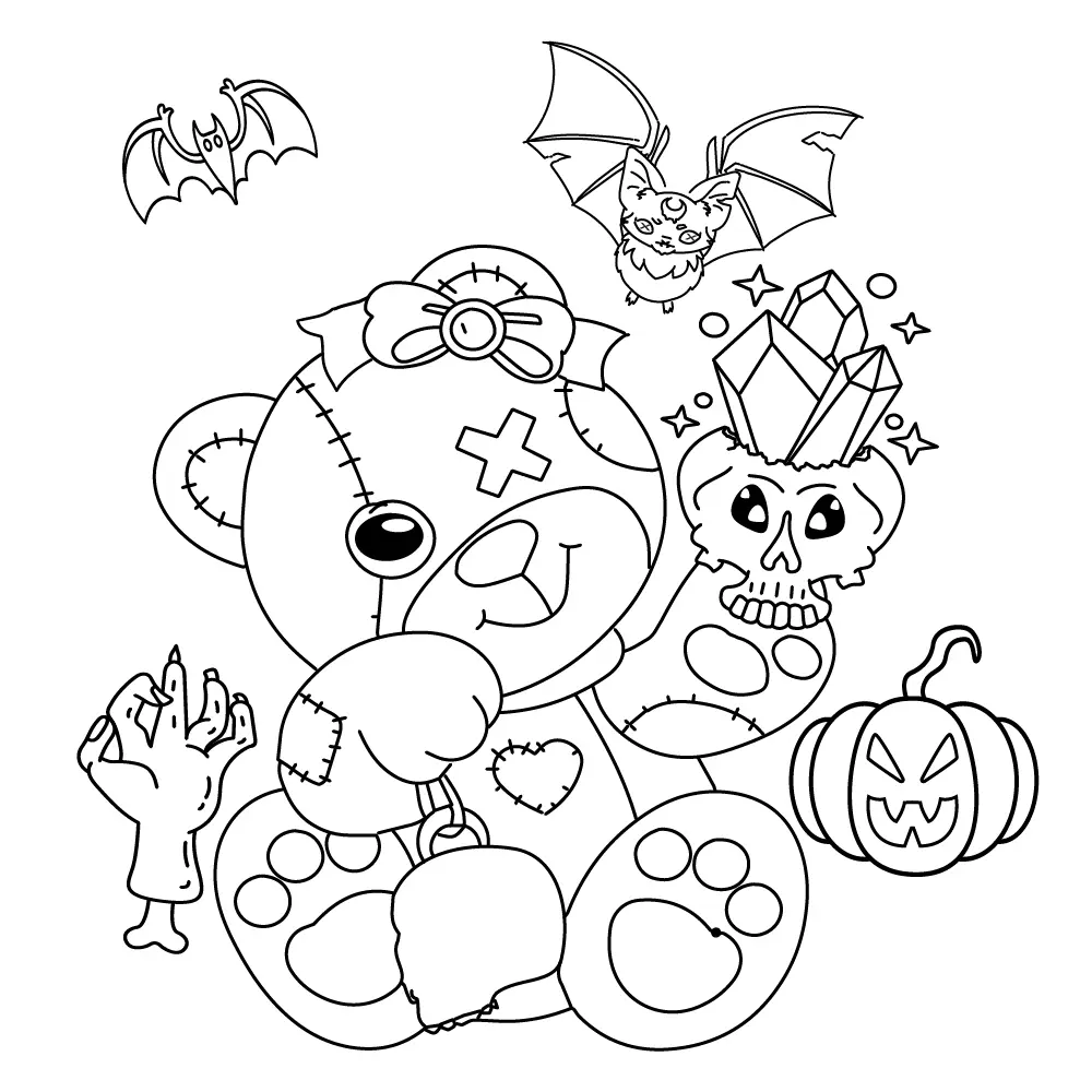 Kawaii assustador Para Colorir 6